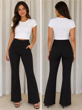 HALARA Black High-Rise Flare Pants